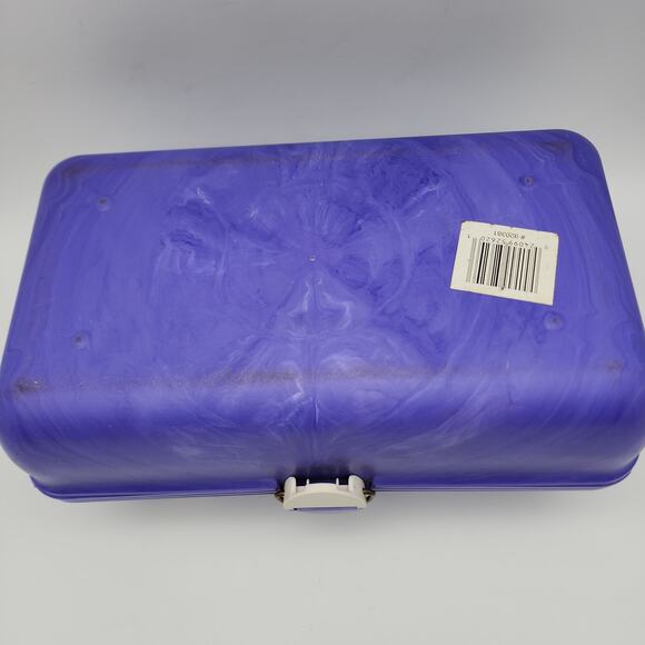 Vintage Caboodles Makeup Case Purple Swirl Mirror Slide Out Trays 3 Tiers 920381 - Picture 15 of 16